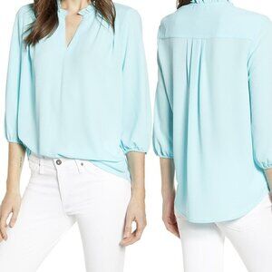 Gibsonlook Tulip Split Neck Top Size S Color Mint Ice NWOT